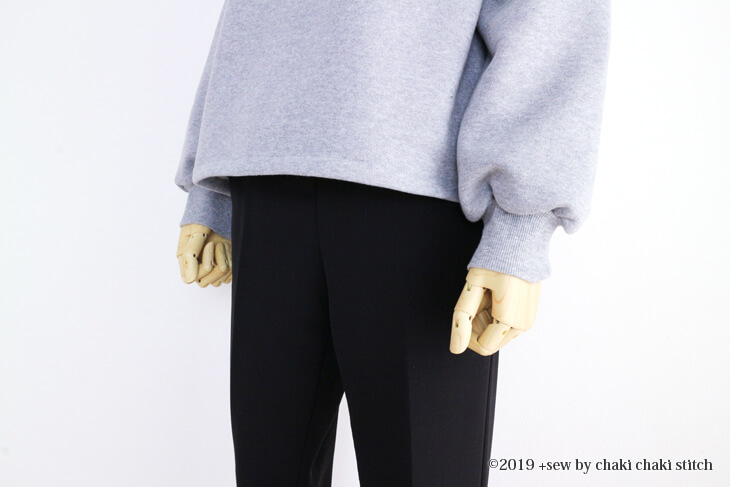 子供とおそろいドルマントレーナー型紙のレディースの袖口