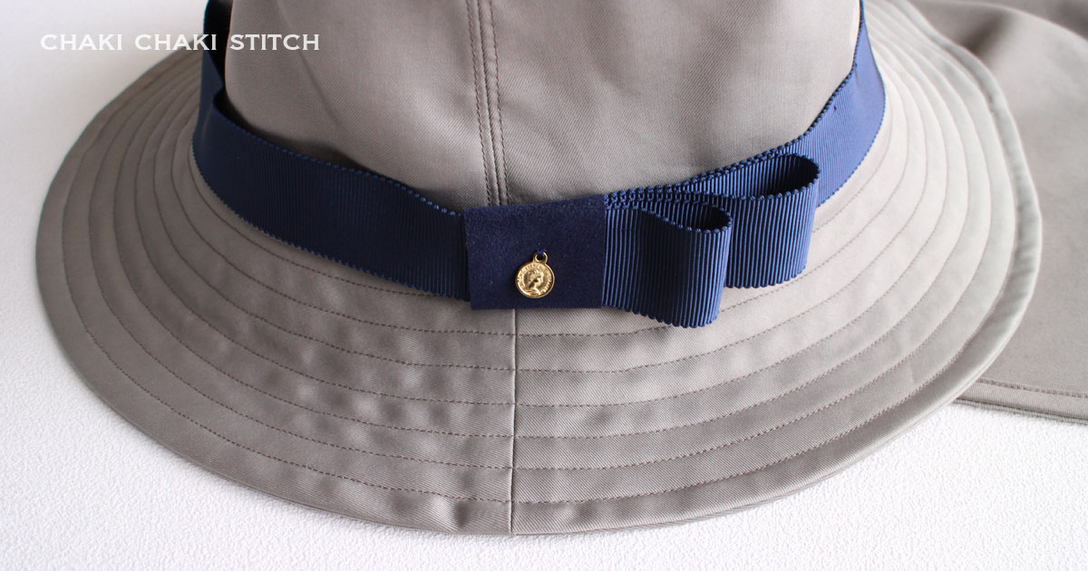 洗ってたためるサファリハット帽子型紙はリボンが縫い付けられるからおしゃれな大人デザインも作れる