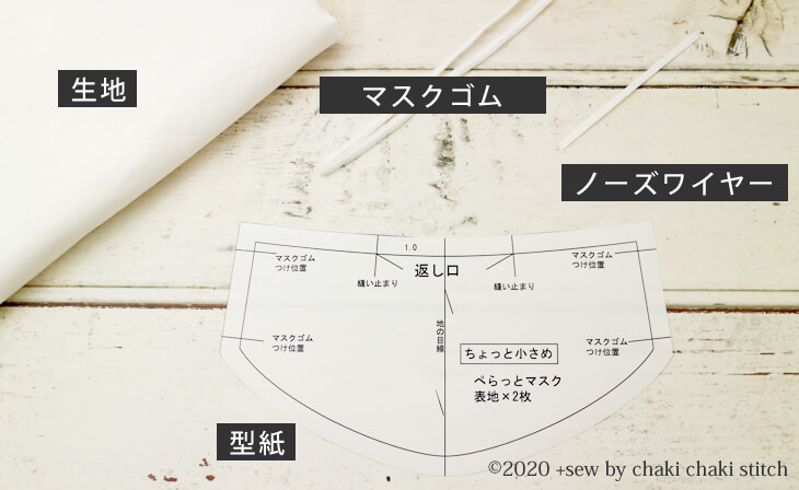夏マスクを作る時に必要な材料1