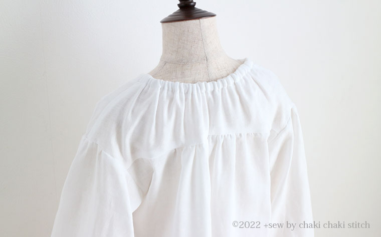 女の子ラテールワンピース型紙後ゴム始末