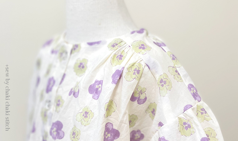 すぽんとかぶれる女の子ラテールワンピース型紙ブラウス肩ギャザー